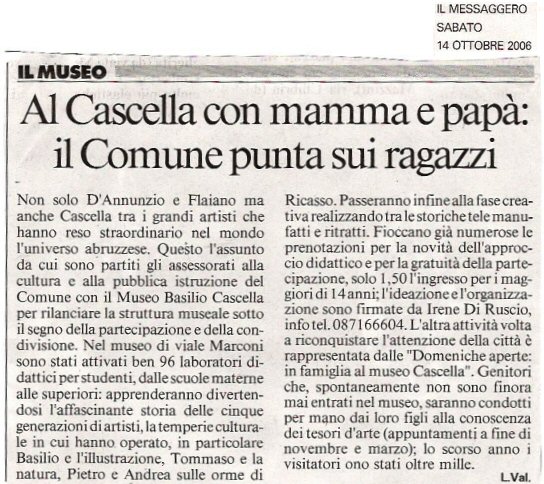 Il Messaggero - sabato 14 ottobre 2006